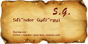 Sándor Györgyi névjegykártya