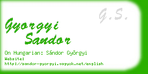 gyorgyi sandor business card